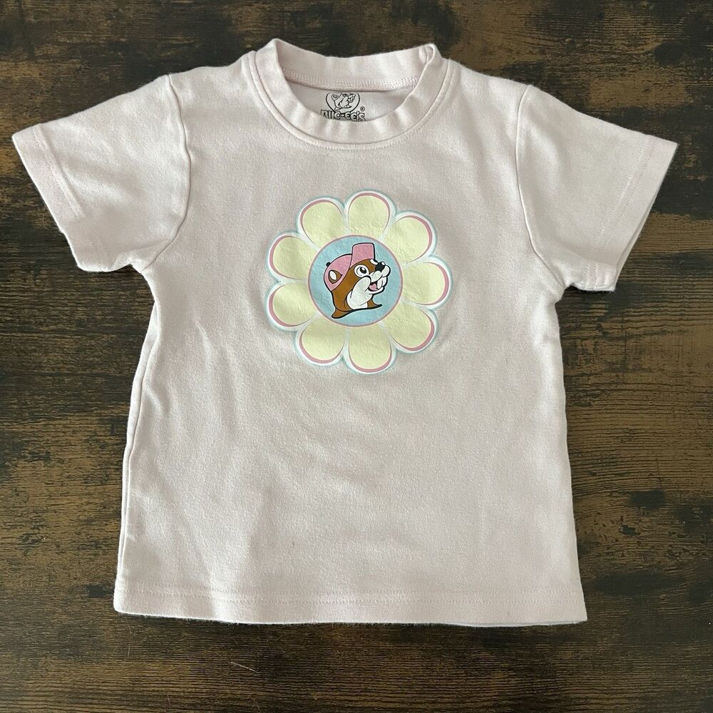 Buc-ee’s Girls Pink Flower Logo T-Shirt Size 2T